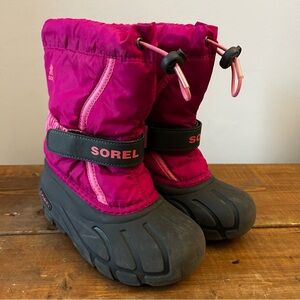 Sorel Kid's Flurry Nylon Winter Snow Boots Youth Girls Size 12